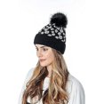 thumbnail image 1 of noir Bonnet Tricot D'hiver Pour Femmes Casquettes Bonnets Et Chapeaux Bonnet En Crochet Lopard Bonnet De Ski Avec Pompon, 1 of 5