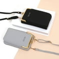 thumbnail image 4 of Shoulder Bag Lychee Texture Smooth Zippe Faux Leather Crossbody Phone Bag Purse Handbag for Outdoor, 4 of 10