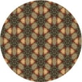thumbnail image 1 of Ahgly Company Indoor Round Patterned Blood Red Brown Area Rugs, 8' Round, 1 of 6
