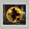 thumbnail image 2 of Northlight Lighted Witch on Broomstick Halloween Window Silhouette - 13.75" - Orange, 2 of 4