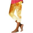 thumbnail image 2 of Aueoeo Capris Pants for Women Cute Graphic Printed Yoga Pants High Waist with Pockets Capris Workout Crop Pants, 2 of 4