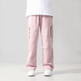 thumbnail image 4 of FYDUU Boys Pants Elastic Waist Casual Straight Leg Trousers with Zipper Pockets for Kids Relaxed Fit Sweatpants Fall Athletic Joggers Stylish Slacks 5-6 Years, 4 of 9