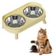 thumbnail image 1 of Comedero para gatos doble con inclinación, integrado para agua y comida, de acero inoxidable, comedero para gatos y agua y comida., 1 of 5