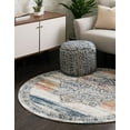 thumbnail image 4 of Unique Loom Nyla Collection Area Rug - Smile (10' Round Multi/Gray), 4 of 9