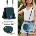 thumbnail image 5 of Allytechgroup Wallet Case for Samsung Galaxy Z Flip 4 with Crossbody Strap, Premium PU Leather Zipper Pocket Shockproof Cards Holder Phone Case for Women Girls, Darkgreen, 5 of 8