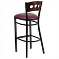 thumbnail image 4 of Home Square Hercules 32" Upholstered Bar Stool in Walnut and Burgundy - Set of 2, 4 of 5