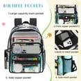 thumbnail image 6 of Tinyat Clear Backpack for Women Large Capacity Bookbag Waterproof PVC Shoulder Bag with Adjustable straps for College and Travel, 6 of 6
