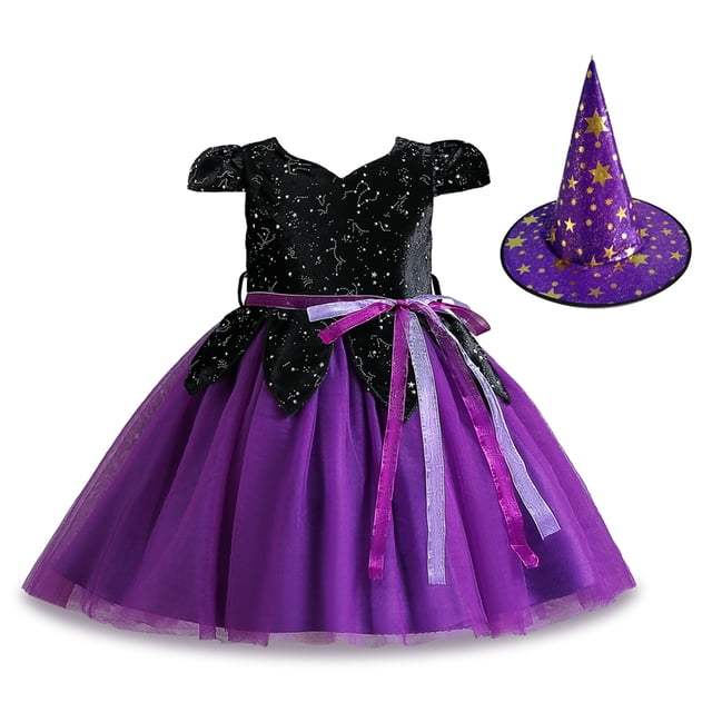 Txlixc Vestido de manga de sombrero de chica vestido de noche de brujas Txlixc moda
