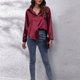 thumbnail image 5 of Camisa de manga larga de satén imitación seda para mujer - Blusa de estilo europeo, poliéster, ropa de trabajo informal, cinco tallas, 5 of 7