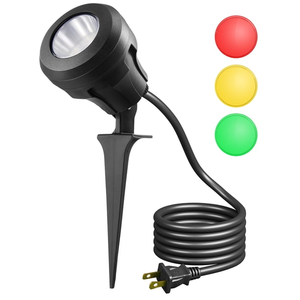 Foco exterior DEWENWILS LED de 120 V, 4,8 W, 5000 K, con 3 lentes