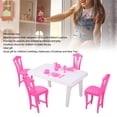 thumbnail image 4 of Juego de mesa y sillas para casa de muñecas, simulación innovadora decorativa a escala 1:16, mesa de comedor en miniatura para niños, 4 of 8