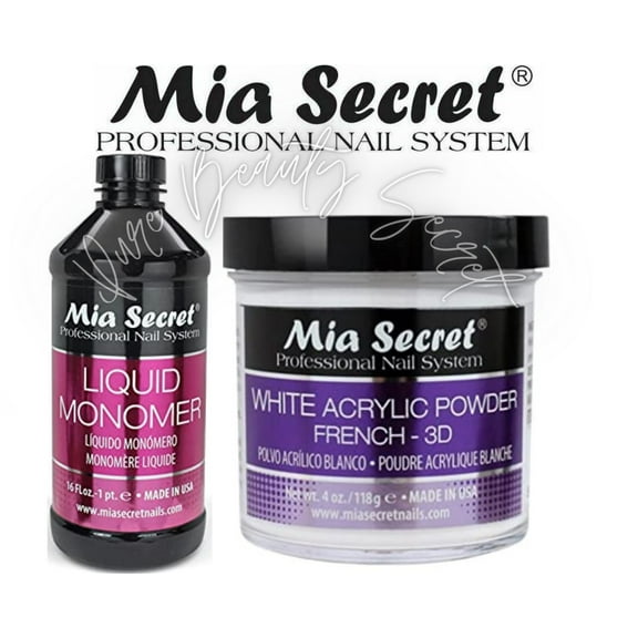 Mia Secret Liquid Monomer 16 oz and White Powder 4 oz
