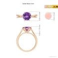 thumbnail image 4 of ANGARA Natural Tapered Shank 1.7 ct Amethyst Solitaire Ring with Diamonds in 14K Rose Gold for Women (Size-8mm) | February Birthstone, Anniversary, Jewelry Gift for Women | Natural Amethyst Ring, 4 of 8