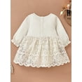 thumbnail image 3 of Bagilaanoe Newborn Baby Girl Romper Dress Long Sleeve A-line Princess Dresses 3M 6M 9M 12M 18M Infant Lace Floral Tulle Skirt, 3 of 7