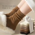 thumbnail image 2 of PIKADINGNIS LuaNi Calf Socks 5 Pairs for Women 5-10 Soft Casual Fuzzy Breathable Cotton Knit Thick Thermal Warm Classic Solid Winter, 2 of 7