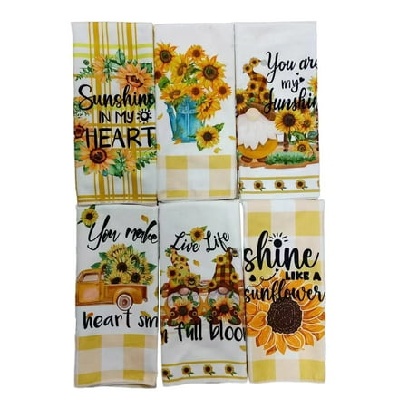 

MCNNK Dish Towels Hand Towels Bath Towels 6 Pcs Bees Festival Kitchen Towels 17.7 X 27.6 Inches