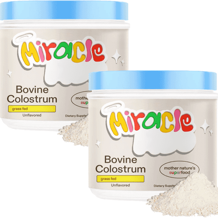 Miracle Bovine Colostrum Grassfed, Immune Support,Unflavored(Pack of 2)