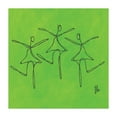 thumbnail image 2 of Frontline 12x12 White Modern Wood Framed Museum Art Print Titled - Green Dancers, 2 of 4