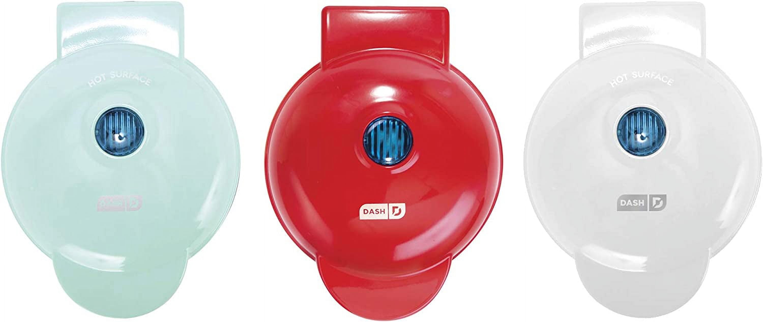 3 in 1  Mini Waffle Maker + Grill + Griddle - Red//White