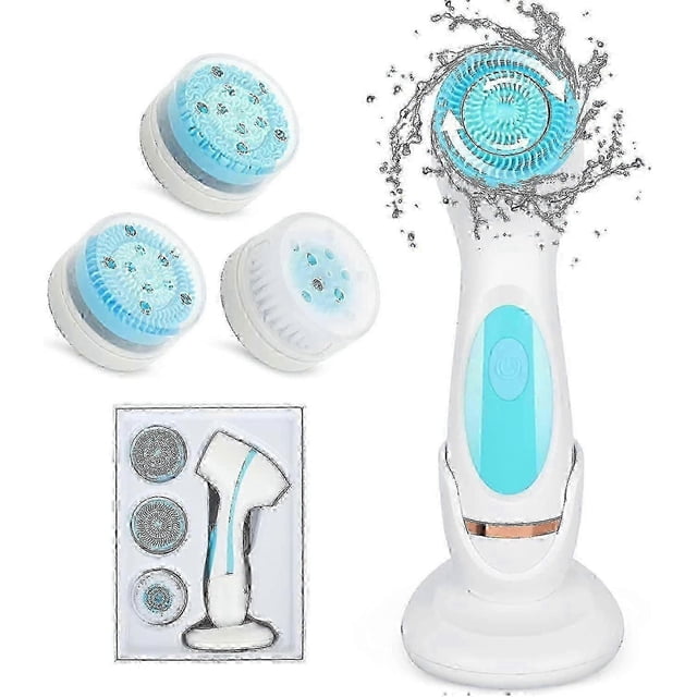 Facial Cleansing Brush, Waterproof Electric Face Brush Two-way Rotation With 3 Brush Heads Usb Rechargeable Facial Cleansing Device For Exfoliation Sk