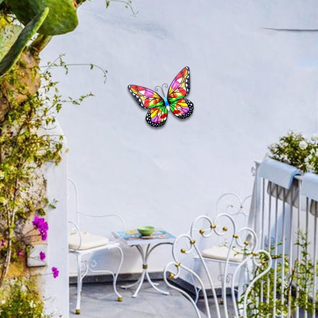 mariposas de metal Decoración de pared, Adorno de arte de pared para interiores y exteriores, ala, Esculturas de mariposas de metal portátiles para pa Estilo B