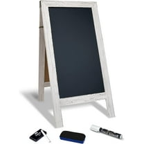 Magnetic A-Frame Chalkboard Sign, Oversized 20" x 40", Standing Chalkboard Easel, White