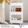 thumbnail image 4 of SIMPLE ESPACIO Carrito Organizador Delgado de 3 Niveles con Asa,Carritos Organizador con Ruedas Cocina Peque&ntilde;o para Lugares Estrechos,Carrito Auxiliar para Espacios Reducidos(Color Blanco), 4 of 7