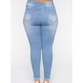 thumbnail image 5 of DYMADE Womens Plus Size Solid Color Slim Fit Hole Bagi Curve Destructed Ripped Jeans, 5 of 5