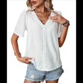 thumbnail image 1 of Blusas Informales de Negocios para Mujer, Blusas Elegantes de Trabajo, Atuendo de Verano, Moda 2025, Camiseta de Corta con Cuello en V, , Talla XL, 1 of 10