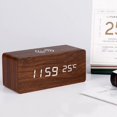 thumbnail image 3 of Wooden Digital Alarm Clock with Wireless Charging & 3 Alarms LED Display Sound Control Electric Clocks for Bedroom Bedside, 3 of 7