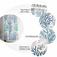 thumbnail image 5 of 54x78 Inch Shower Curtain Decorative Blue Teal Grey Coral Coastal Bathtub Bath Curtains Fabric Waterproof Bathroom Decor Summer Beach Nautical Ocean Small Stall Shower Curtain Set with 12 Hooks, 5 of 6