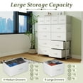 thumbnail image 5 of edx Tall Dresser with 12 Drawers, Steel Frame and Wood Top, Storage Organizer for Living Room, Hallway, Office, White, 5 of 7