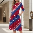 thumbnail image 5 of BOMYJESK 4th Of July Dresses for Women American Flag Floral Maxi Dresses Boho Independence Day Summer Dresses Beach Long Dresses Elegant Classy Party Apparel Deep Red XL, 5 of 7