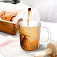 thumbnail image 3 of Yiaed Prairie Meditating Lion Print Ceramics Coffee,Large Handle Design,Extra Large Tea and Coffee Cup for Office and Home Mugs, 3 of 6