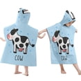 thumbnail image 3 of GYRATEDREAM Parent-Child Cute Hooded Poncho Towels, Cartoon Print Soft & Absorbent Microfiber Beach Towel, Swimming Pool Changing Robe Bathrobe Bath Towel for 3-12Y+, 3 of 4
