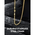 thumbnail image 6 of Bandmax 3MM 14K Gold Plated Rope Chain Necklace for Men Women 24 Inch Stainless Steel Thin Twist Chain for Pendant Necklaces Jewelry Gift for Birthday, 6 of 9