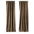 thumbnail image 5 of 3S Brother's Solid Luxury Matte Velvet Soft Curtains Set of 2 Panels Hanging Back Tap & Rod Pocket Home Décor Bedroom Kitchen Office Windows Room Darkering ( Antique Brass-52"x95"), 5 of 6
