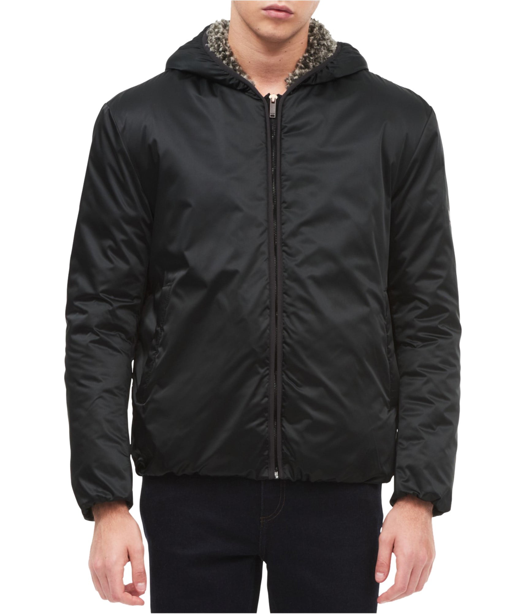 Calvin Klein - sherpa hooded zip-front jacket - Walmart.com - Walmart.com