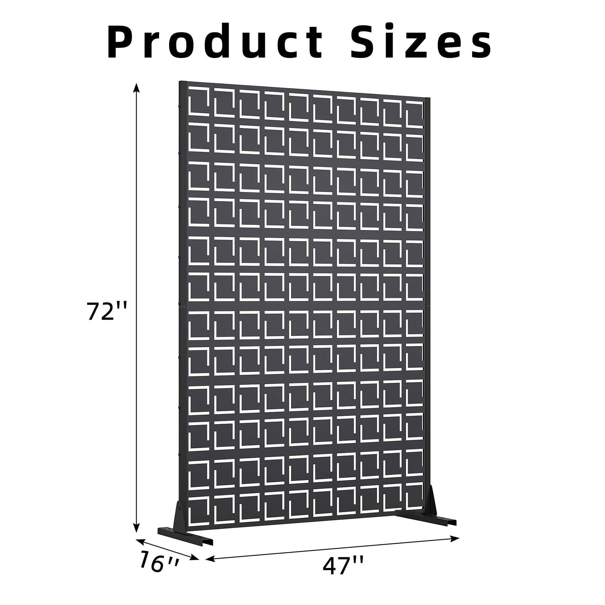MAYEERTY 72x47 Black Outdoor Natural Privacy Panel Screen, 6 Piece Set Natural Folding Divider for Backyard and Garden