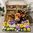 thumbnail image 2 of Castle Fairy Kawaii Cow 4pcs Bed Sheets for Children Teens Adults,Farmhouse Animal King Sheets,Chic Floral Flowers Daisy Super Cozy Sheet Set,Lightweight Room Decor, 2 of 7