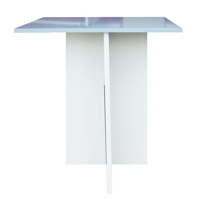 Mesa De Centro Sala Minimalista Mdf Melamico Resistente Azul Pastel
