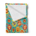thumbnail image 2 of Cartoon Animal Soft Flannel Fleece Blanket, Comic Animal Faces on Colorful Dots Happy Kindergarten Fun Characters Kids, Cozy Plush for Indoor and Outdoor Use, 60" x 80", Multicolor, by Ambesonne, 2 of 5