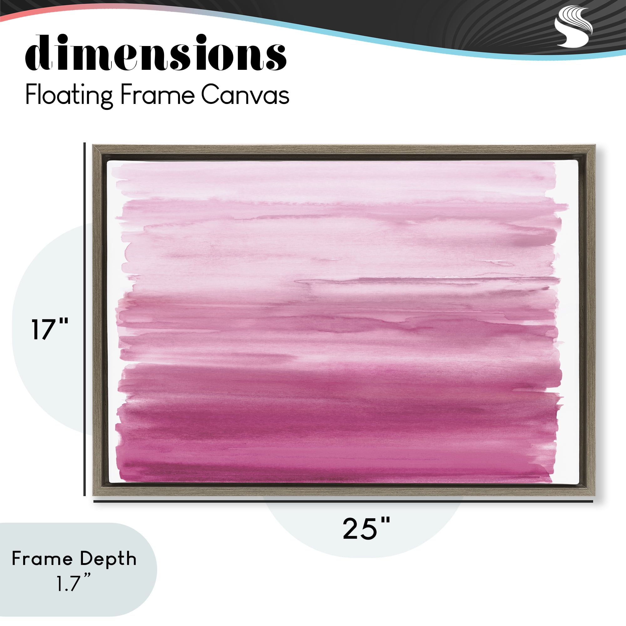 Stupell Industries Ombre Pink Blush Brown Framed Floater Canvas Wall Art, design by Allie Corbin