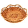 thumbnail image 1 of SUTENGDA  Basket Fruit Rattan Woven Bread Bowl Tray Platter Vegetable Wicker Storage Baskets Organizer Weaved Countertop Table, 1 of 6