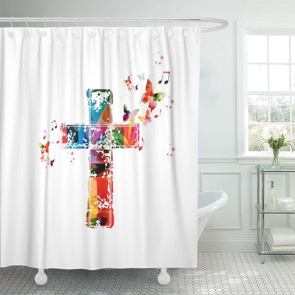Jesus Teaching 71X71" Shower Curtain Fabric Polyester Panels Religious Believe 