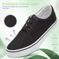 thumbnail image 3 of AOMAIS Men Fashion Canvas Sneakers Non-slip Low top Shoes Comfortable Round Toe Walking Shoes Casual Lace up Tennis Shoes(Black US9), 3 of 9