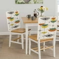 thumbnail image 5 of Bohemian Dining Chair Back Cover Only, Green Orange Yellow Color Block Set of 4 Chair Back Covers, Removable Washable for Dining Room, Banquet & Holiday Decoration, 5 of 9