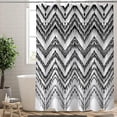 thumbnail image 5 of Black White Extra Long Shower Curtain 72x84in,Boho Geometry Fabric Shower Curtains Sets for Bathroom,Farmhouse Stripe Bath Curtain Minimalist Art Curtain with Hooks, 5 of 6