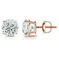thumbnail image 2 of Diamond Wish 14k Rose Gold Round Lab Grown Diamond Stud Earrings (1/4 cttw, G-H, SI1-SI2) 4-Prong Basket, Screw Back, 2 of 3