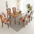 thumbnail image 4 of Vintage Floral Stretch Chair Covers Slipcovers Set of 6 Printed Stretchable Dining Chair Slipcover Washable Removable for Kitchen,Hotel,Restaurant Colorful Flowers Dining Chair Covers, 4 of 5
